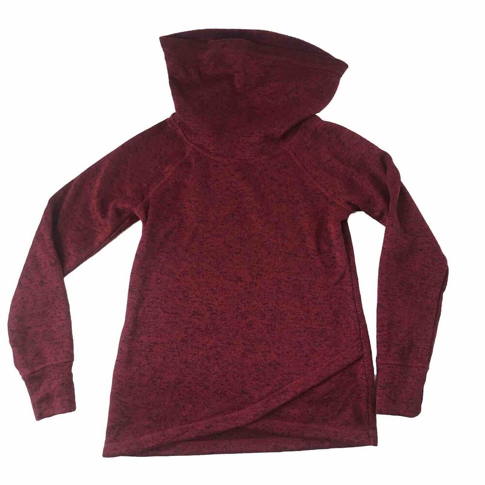 Ideology Women's Cowl Neck Fleece Pullover Sweater Ruby Slippers Size XS